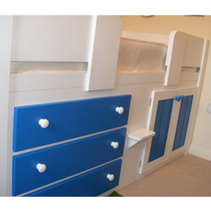 Aspenn Furniture - Kids Blue and White Cabin Bed