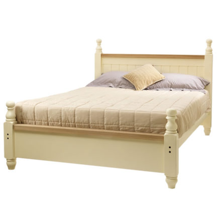 Double Bed with Turned Posts in Cream