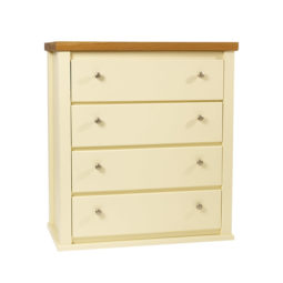 4 Drawer Chest with 2″ Solid Oak Top