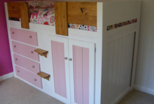 Kids Cabin Bed Pink & Oak
