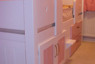 White Pink Cabin Bed