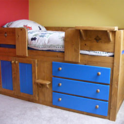 3 Drawer Traditional Cabin Bed with Blue Features