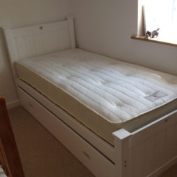 Single Bed White With Pull Out Truckle In White