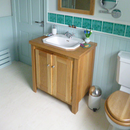 Solid Oak Vanity Unit With, Solid Wood Bathroom Vanity Unit