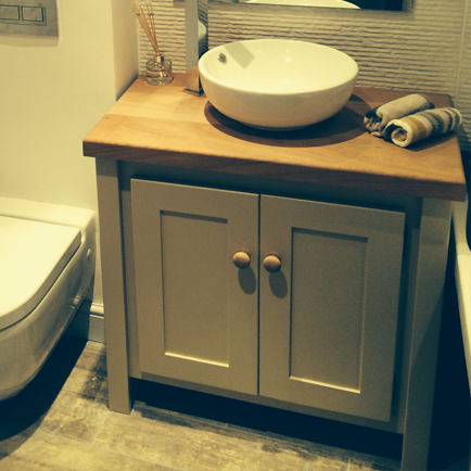 Oxford Stone Vanity Unit with Solid Oak Top