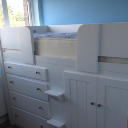 White 4 Drawer Cabin Bed