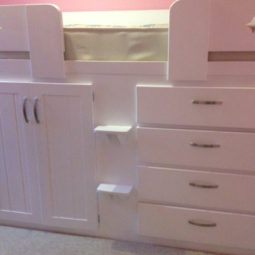 White 4 Drawer Cabin Bed with Star Shaped Cut Outs