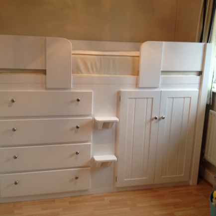 4 Drawer Cabin Bed in White