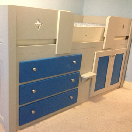 3 Drawer Cabin Bed in Pavillion Grey & Royal Blue