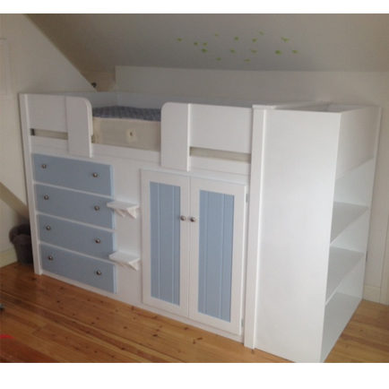 4 Drawer Cabin Bed with Additional Shelving