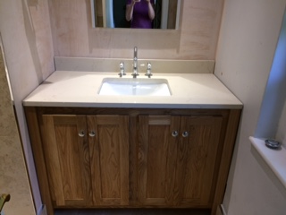 Solid Oak Vanity Unit With Dreamy Marble Top