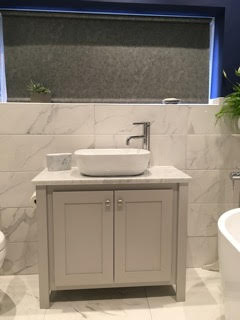 Vanity Unit-Countertop Sink In Pavillion Grey-Carrara Marble