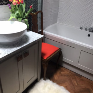 Purbeck Stone Vanity Unit With Carrara Marble Top