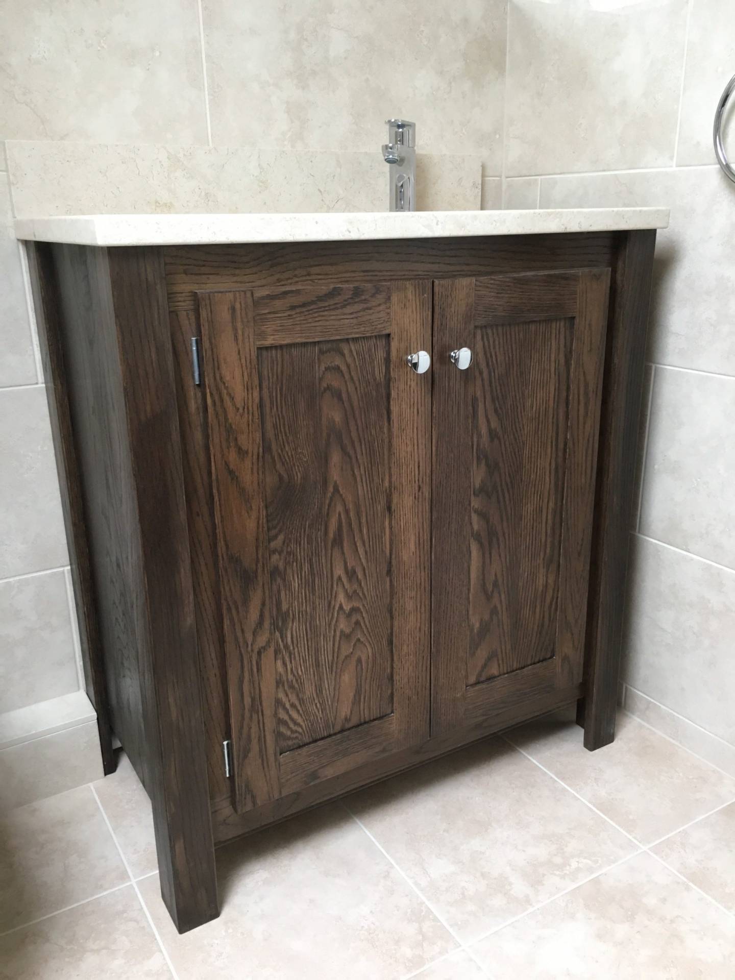 Wood stained Undercounter Vanity Unit