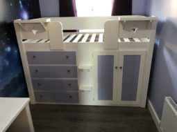 4 Drawer Cabin Bed In Bone White/Lillac