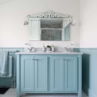 Dix Blue Double Vanity Unit with Carrara Marble Top