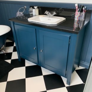 Single Countertop Vanity Unit in Hague Blue